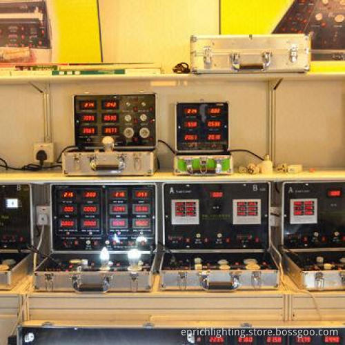 12 Kinds of Digital Meter LED Demo Box with Silver Brushed Aluminum Fabric Material